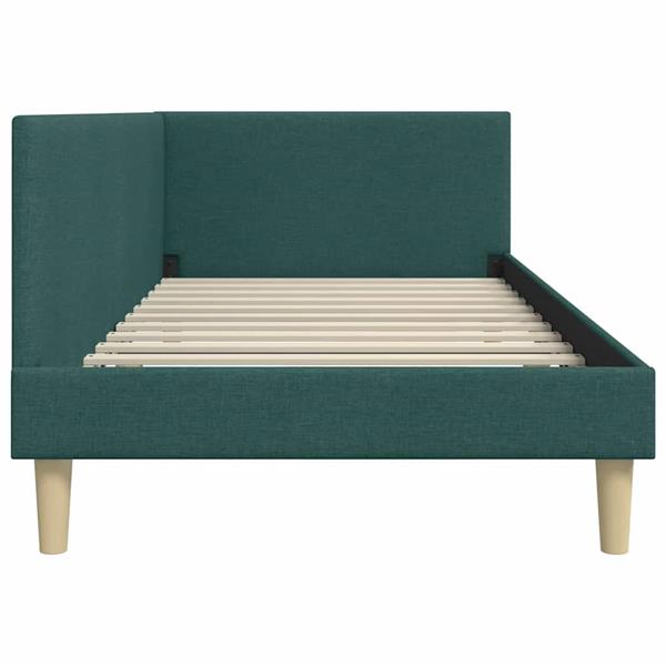 Grote foto vidaxl hoekbedframe anders met hoofdeinde donkergroen 90 x 200 cm antiek en kunst stoelen en banken