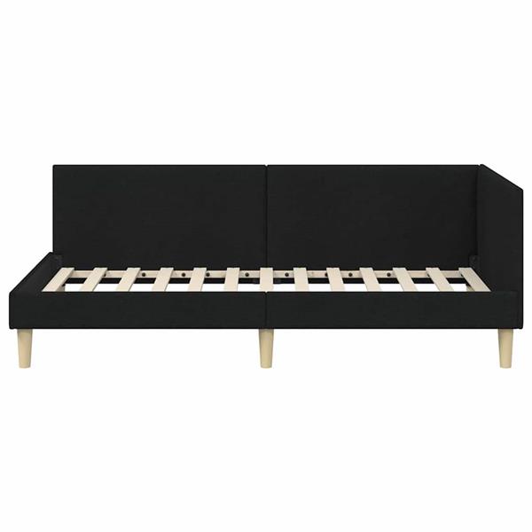 Grote foto vidaxl hoekbedframe zwart 90 x 200 cm stof en ge mproviseerd hout antiek en kunst stoelen en banken