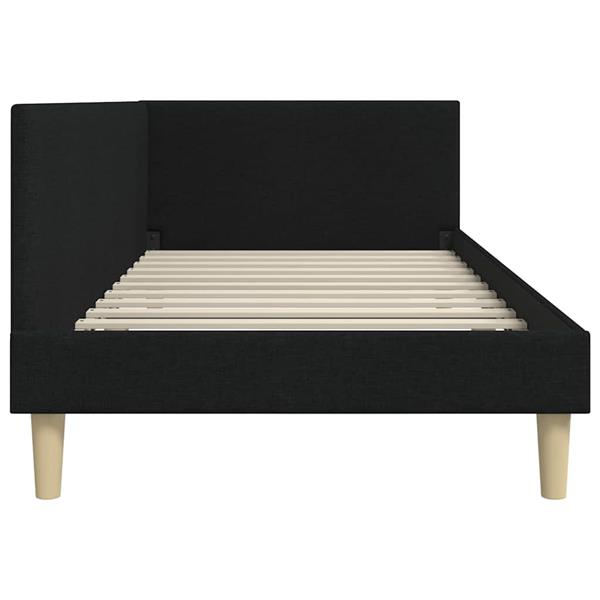 Grote foto vidaxl hoekbedframe zwart 90 x 200 cm stof en ge mproviseerd hout antiek en kunst stoelen en banken