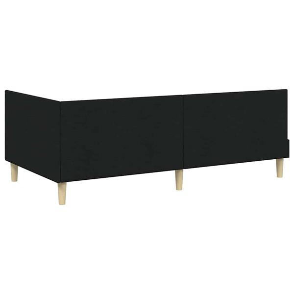 Grote foto vidaxl hoekbedframe zwart 90 x 200 cm stof en ge mproviseerd hout antiek en kunst stoelen en banken