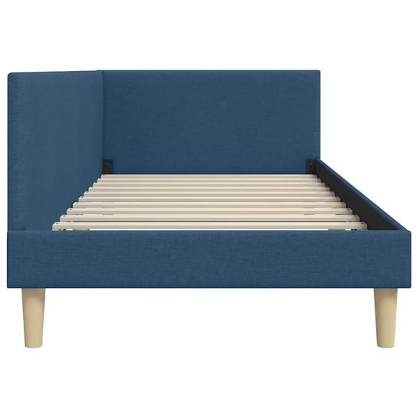 Grote foto vidaxl hoekbedframe blauw 80 x 200 cm stof en ge mproviseerd hout antiek en kunst stoelen en banken
