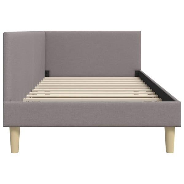 Grote foto vidaxl hoekbedframe taupe 80 x 200 cm stof en ge mproviseerd hout antiek en kunst stoelen en banken