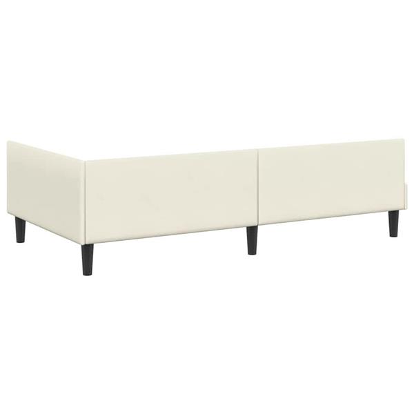 Grote foto vidaxl hoekbedframe cr me 90 x 200 cm velvet en engineered hout antiek en kunst stoelen en banken