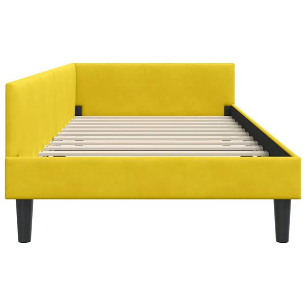 Grote foto vidaxl hoekbedframe geel 80 x 200 cm velvet en engineered hout antiek en kunst stoelen en banken