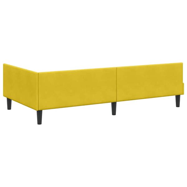 Grote foto vidaxl hoekbedframe geel 80 x 200 cm velvet en engineered hout antiek en kunst stoelen en banken