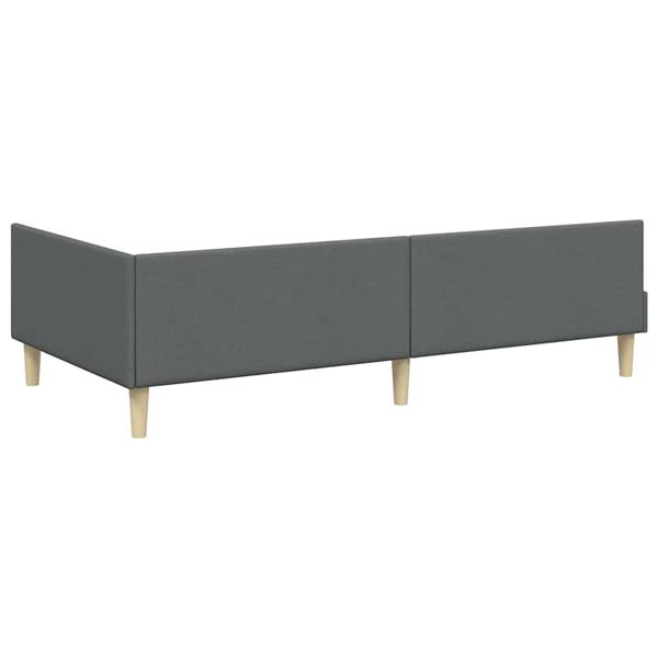 Grote foto vidaxl hoek bed frame anders met hoofdeinde donkergrijs 100 x 200 cm antiek en kunst stoelen en banken