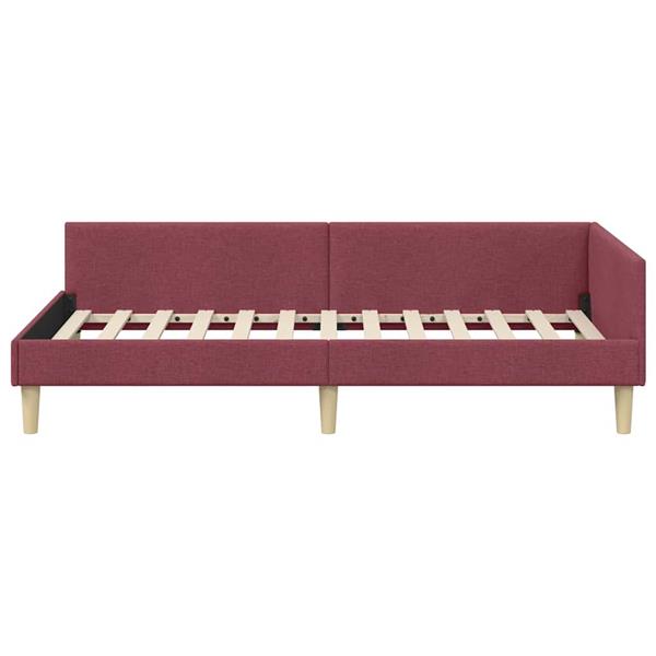 Grote foto vidaxl hoek bed frame wijnrood 90 x 200 cm stof en geengineerd hout antiek en kunst stoelen en banken