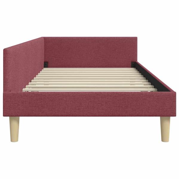 Grote foto vidaxl hoek bed frame wijnrood 90 x 200 cm stof en geengineerd hout antiek en kunst stoelen en banken