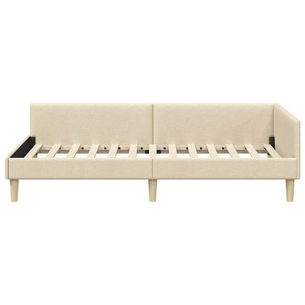 Grote foto vidaxl hoek bed frame cr me 80 x 200 cm stof en geengineerd hout antiek en kunst stoelen en banken