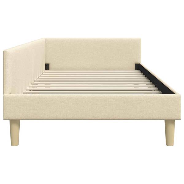 Grote foto vidaxl hoek bed frame cr me 80 x 200 cm stof en geengineerd hout antiek en kunst stoelen en banken