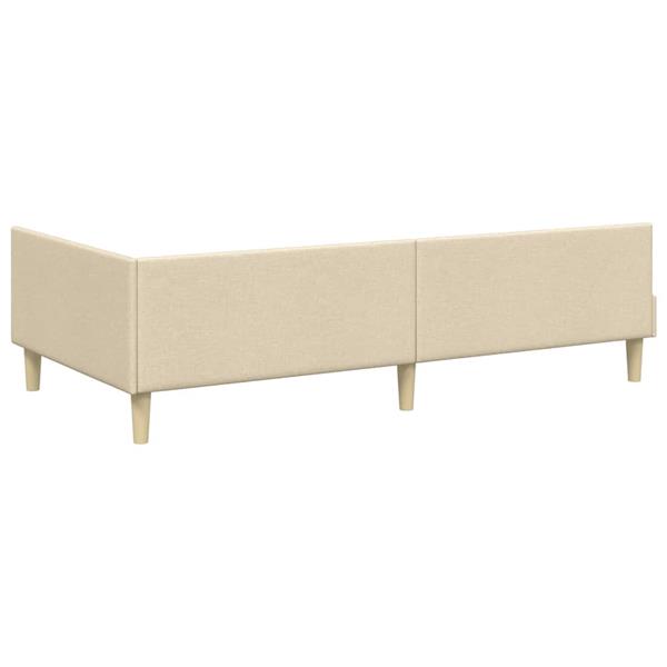 Grote foto vidaxl hoek bed frame cr me 80 x 200 cm stof en geengineerd hout antiek en kunst stoelen en banken