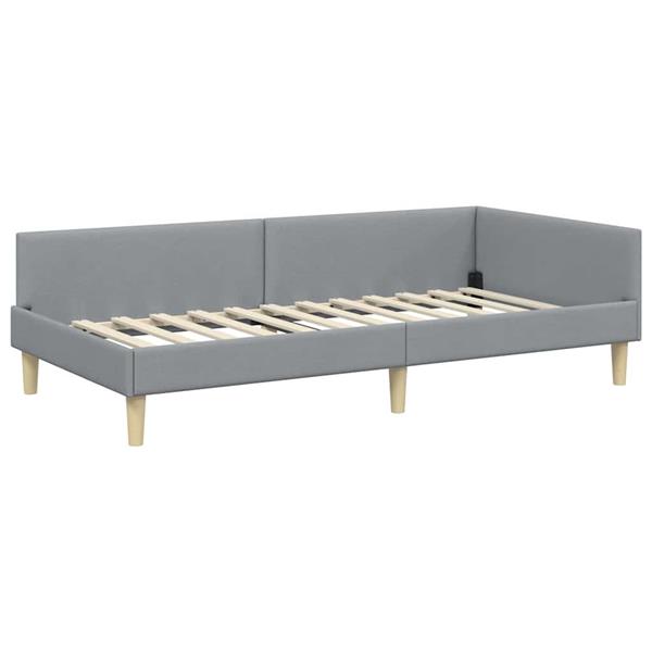 Grote foto vidaxl hoek bed frame lichtgrijs 80 x 200 cm stof en geengineerd hout antiek en kunst stoelen en banken