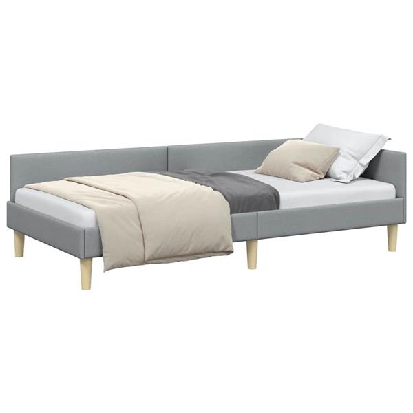 Grote foto vidaxl hoek bed frame lichtgrijs 80 x 200 cm stof en geengineerd hout antiek en kunst stoelen en banken
