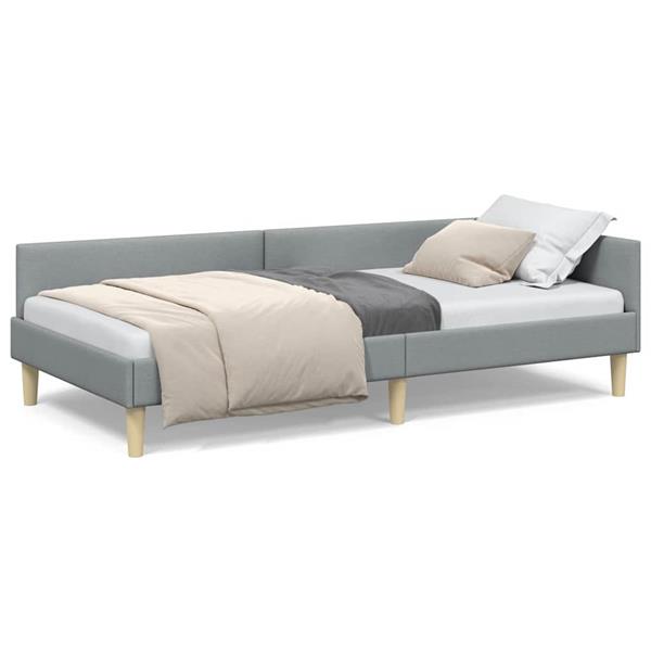 Grote foto vidaxl hoek bed frame lichtgrijs 80 x 200 cm stof en geengineerd hout antiek en kunst stoelen en banken