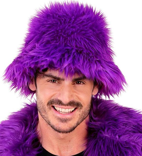 Grote foto bucket hat pluche paars verzamelen overige verzamelingen