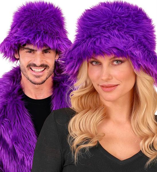 Grote foto bucket hat pluche paars verzamelen overige verzamelingen