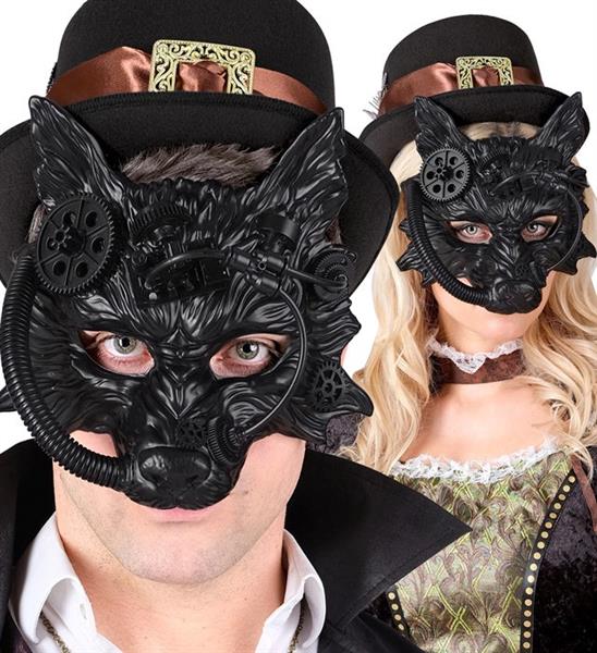 Grote foto masker steampunk wolf zwart verzamelen overige verzamelingen