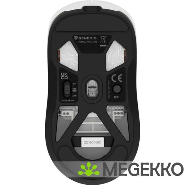 Grote foto genesis nmg 2192 zircon 660 gaming muis rechtshandig rf wireless bluetooth usb type a wit computers en software overige computers en software