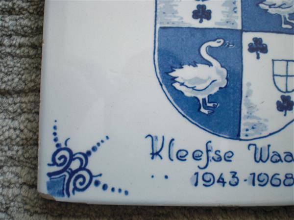 Grote foto delft blauwe tegel kleefse waard arnhem 1943 1968 antiek en kunst wandborden en tegels