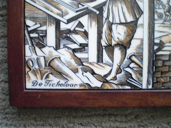 Grote foto ingelijstte tegel de tichelaar antiek en kunst wandborden en tegels