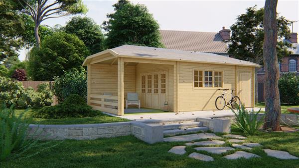 Grote foto blokhut tuinhuis sibella 44 mm vuren tuin en terras tuinhuisjes en blokhutten