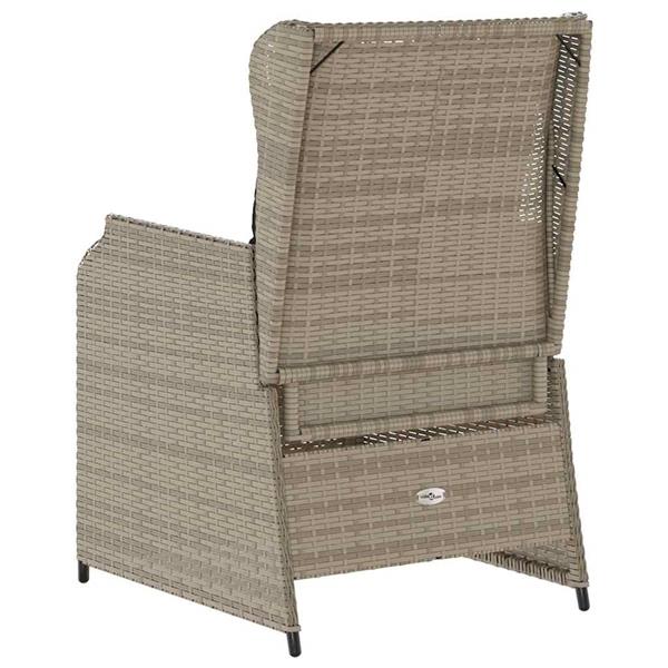 Grote foto vidaxl tuinbank met kussen 2 pcs lichtgrijs poly riet tuin en terras tuinmeubelen