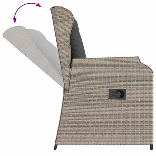 Grote foto vidaxl tuinbank met kussen 2 pcs lichtgrijs poly riet tuin en terras tuinmeubelen