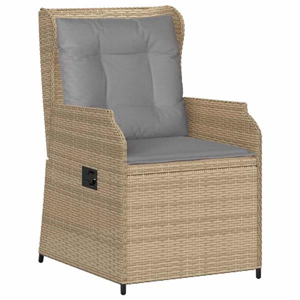 Grote foto vidaxl tuinbank met kussen 2 pcs beige poly riet tuin en terras tuinmeubelen