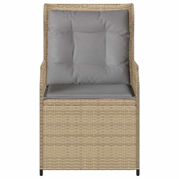 Grote foto vidaxl tuinbank met kussen 2 pcs beige poly riet tuin en terras tuinmeubelen