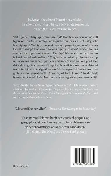 Grote foto 21 lessen voor de 21ste eeuw boeken literatuur