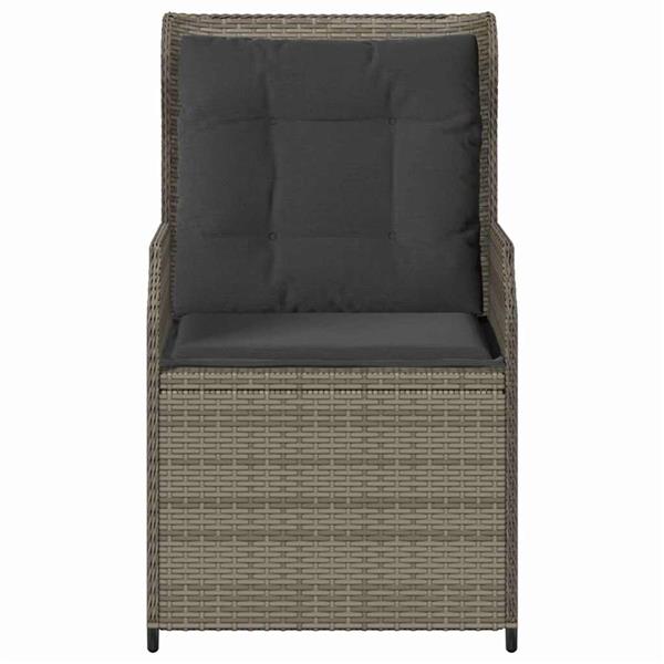 Grote foto vidaxl tuinbank met kussen 2 pcs grijs poly riet tuin en terras tuinmeubelen