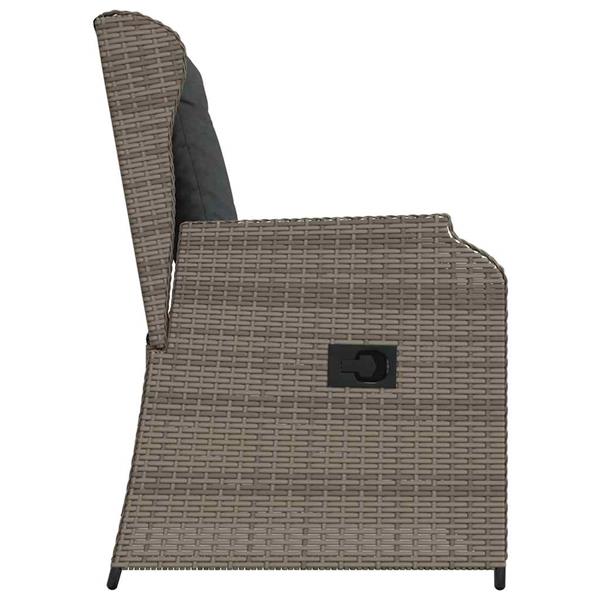 Grote foto vidaxl tuinbank met kussen 2 pcs grijs poly riet tuin en terras tuinmeubelen