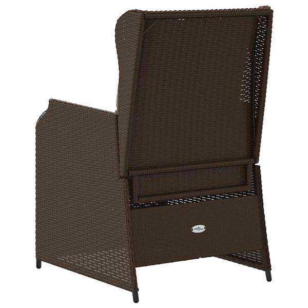 Grote foto vidaxl tuinbank met kussen 2 pcs bruin poly riet tuin en terras tuinmeubelen