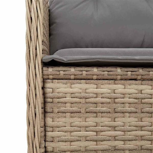 Grote foto vidaxl tuinbank met kussen beige poly riet tuin en terras tuinmeubelen