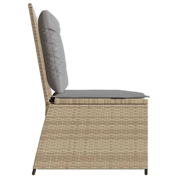 Grote foto vidaxl tuinbank met kussen beige poly riet tuin en terras tuinmeubelen