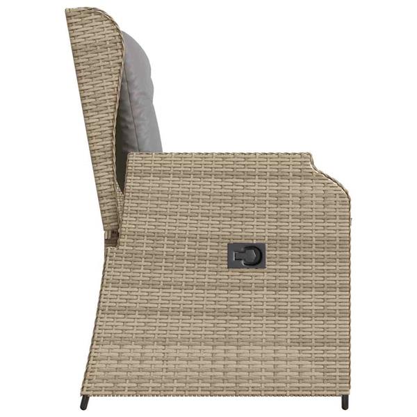 Grote foto vidaxl tuinbank met kussen beige poly riet tuin en terras tuinmeubelen