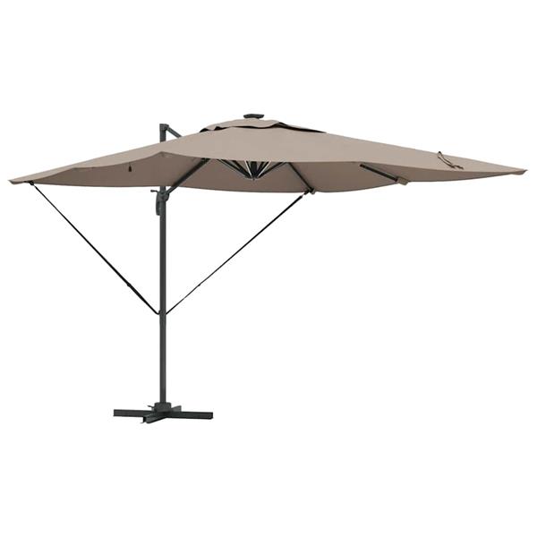 Grote foto vidaxl parasol taupe 286 x 285 x 270 cm aluminium tuin en terras overige tuin en terras