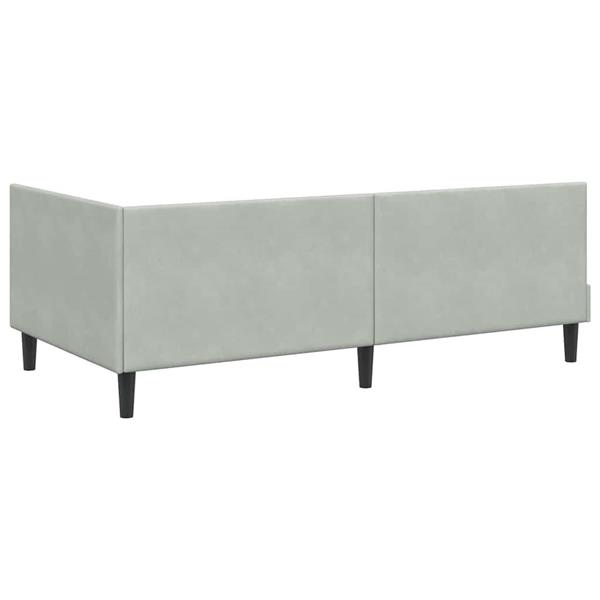 Grote foto vidaxl hoekbedframe lichtgrijs 100 x 200 cm fluweel en engineered hout antiek en kunst stoelen en banken