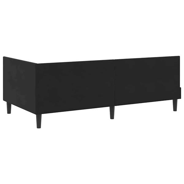 Grote foto vidaxl hoekbedframe zwart 100 x 200 cm fluweel en engineered hout antiek en kunst stoelen en banken