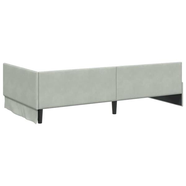 Grote foto vidaxl hoekbedframe lichtgrijs 90 x 200 cm fluweel en engineered hout antiek en kunst stoelen en banken