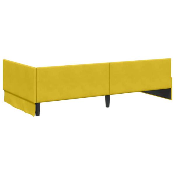 Grote foto vidaxl hoekbedframe anders geel 90 x 190 cm fluweel en engineered hout antiek en kunst stoelen en banken