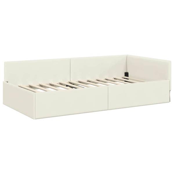 Grote foto vidaxl hoekbedframe cr me 80 x 200 cm fluweel en engineered hout antiek en kunst stoelen en banken