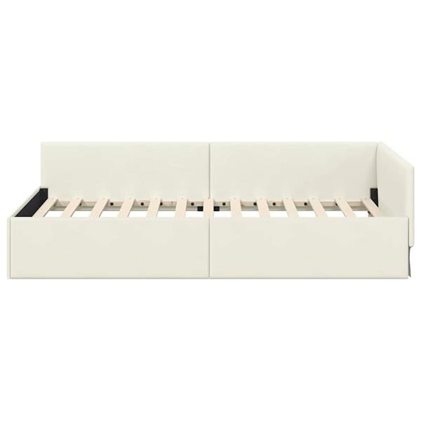 Grote foto vidaxl hoekbedframe cr me 80 x 200 cm fluweel en engineered hout antiek en kunst stoelen en banken