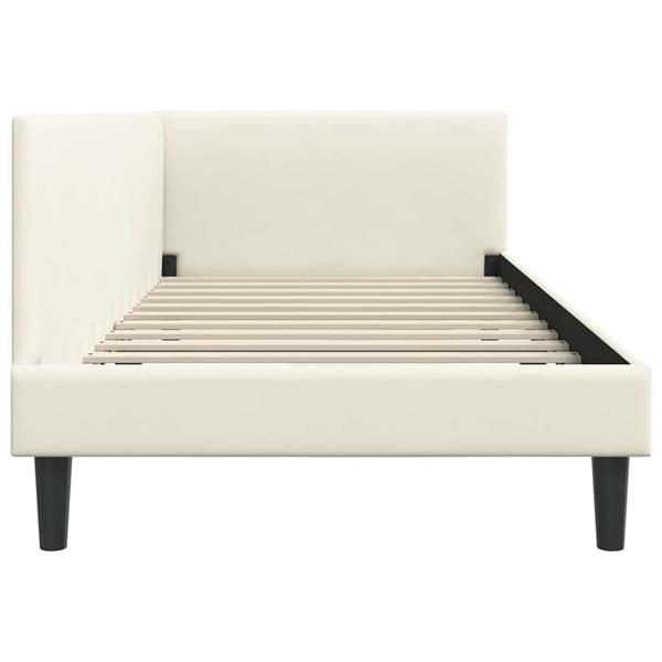 Grote foto vidaxl hoekbedframe cr me 90 x 200 cm fluweel en engineered hout antiek en kunst stoelen en banken