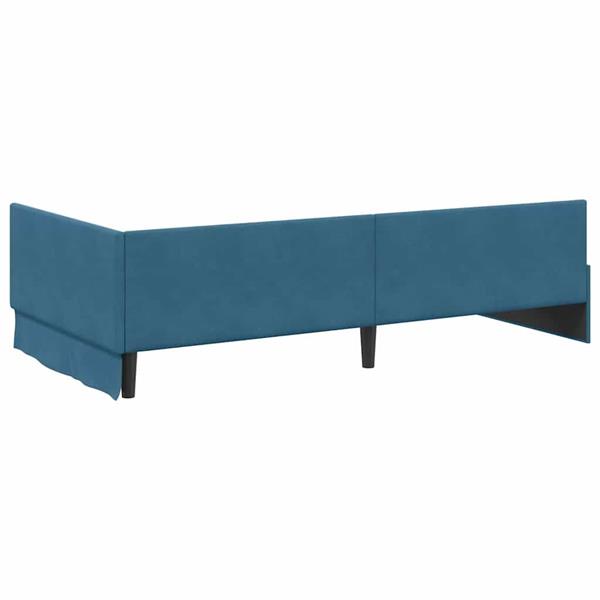 Grote foto vidaxl hoekbedframe blauw 80 x 200 cm fluweel en engineered hout antiek en kunst stoelen en banken