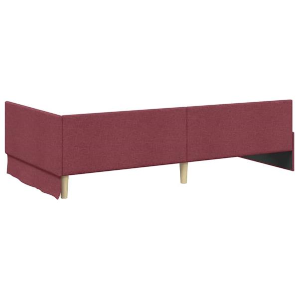 Grote foto vidaxl hoekbedframe wijnrood 100 x 200 cm stof en ge mproviseerd hout antiek en kunst stoelen en banken