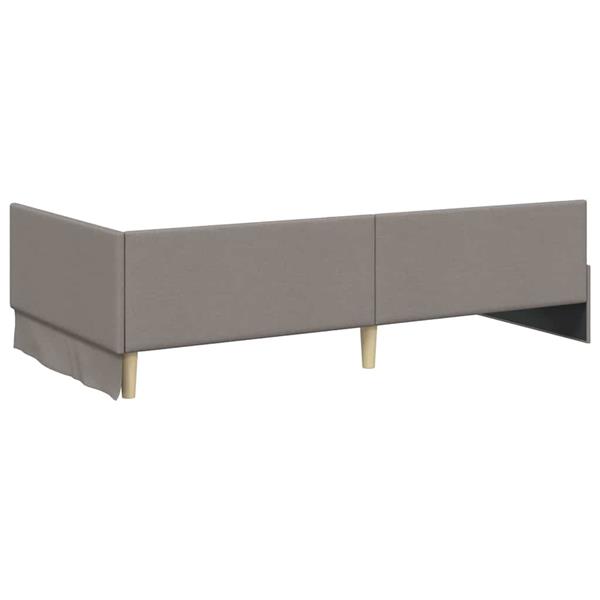 Grote foto vidaxl hoekbedframe taupe 90 x 200 cm stof en ge mproviseerd hout antiek en kunst stoelen en banken