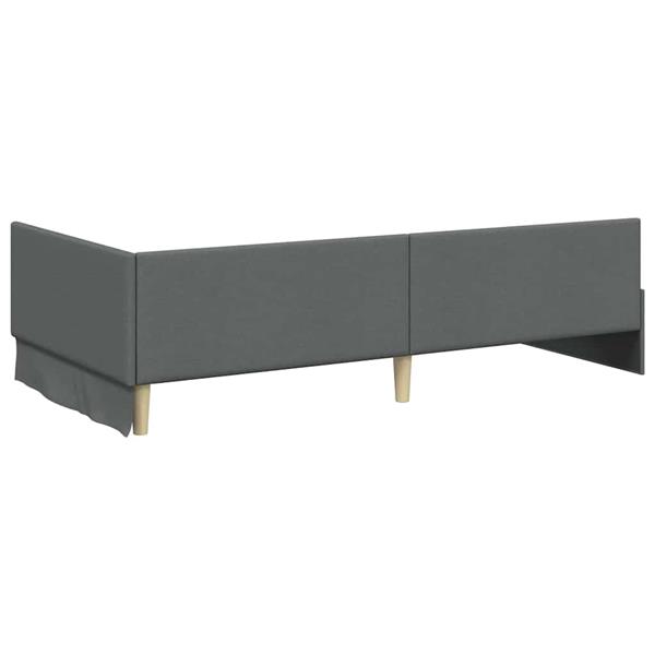 Grote foto vidaxl hoekbedframe met hoofdeinde donkergrijs 90 x 200 cm antiek en kunst stoelen en banken