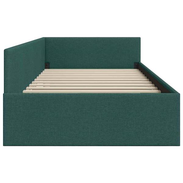 Grote foto vidaxl hoekbedframe met hoofdeinde donkergroen 80 x 200 cm antiek en kunst stoelen en banken