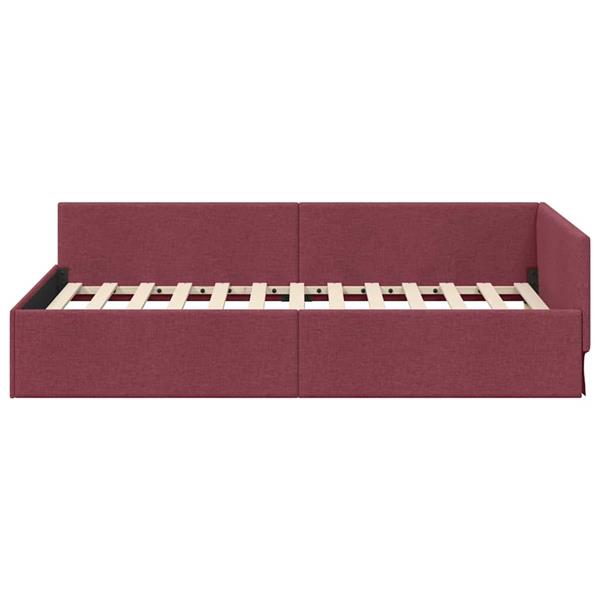 Grote foto vidaxl hoekbedframe wijnrood 80 x 200 cm stof en ge mproviseerd hout antiek en kunst stoelen en banken